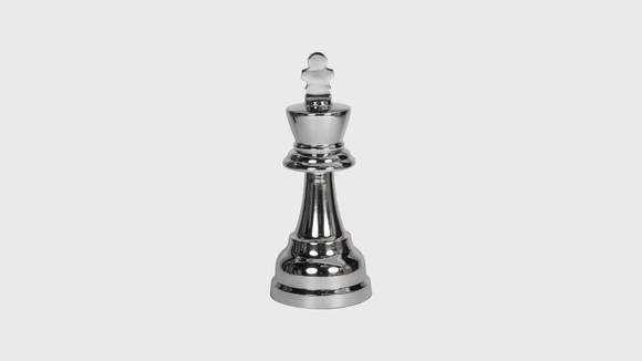 Декоративная шахматная фигура CHESS KING, материал: Металл, цвет: Серебряный 