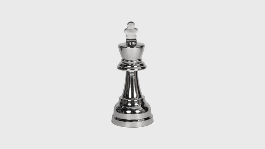 Декоративная шахматная фигура CHESS KING, материал: Металл, цвет: Серебряный 