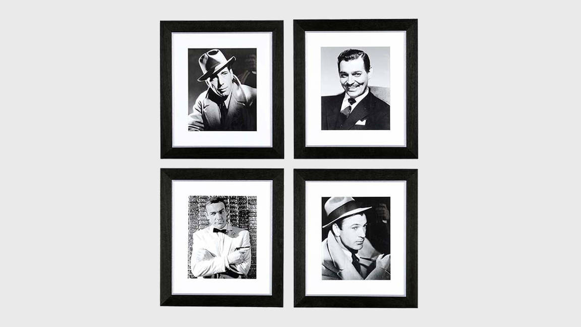 Постер (набор из 4 композиций) Cinema Gentlemen set of 4, материал: Дерево, Стекло, цвет: Разноцветный