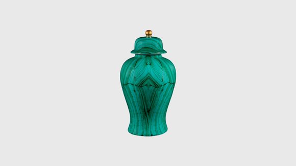 Ваза Gems malachite tall, материал: Керамика, цвет: Зеленый