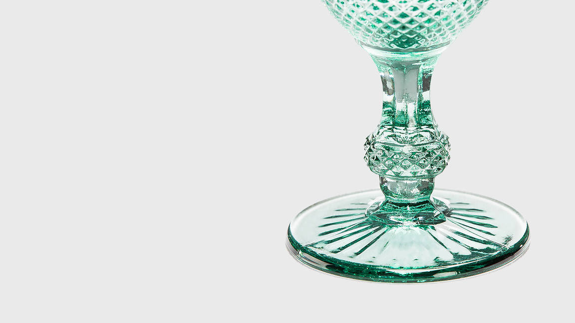 Фужер для вина Cavaliere Green II Van Verre зеленый, стеклянный — крупный вид снизу