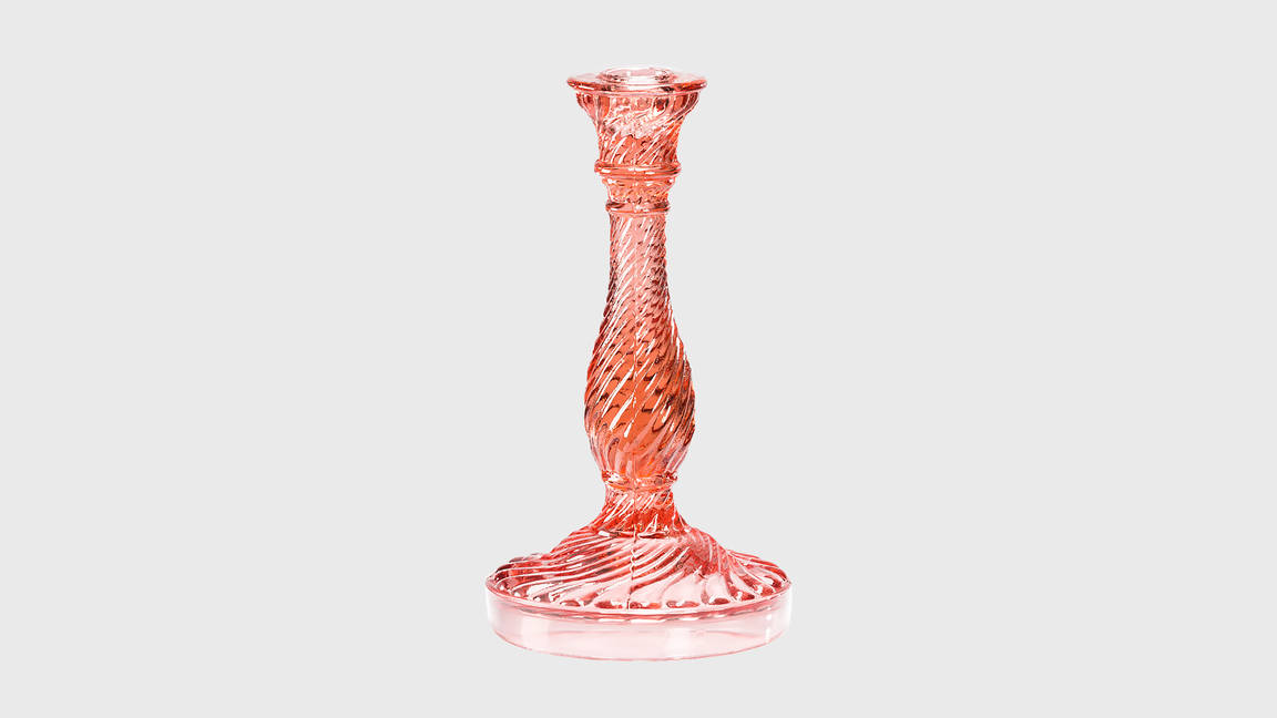 Подсвечник Candela Pink Van Verre, материал: стекло, цвет: розовый